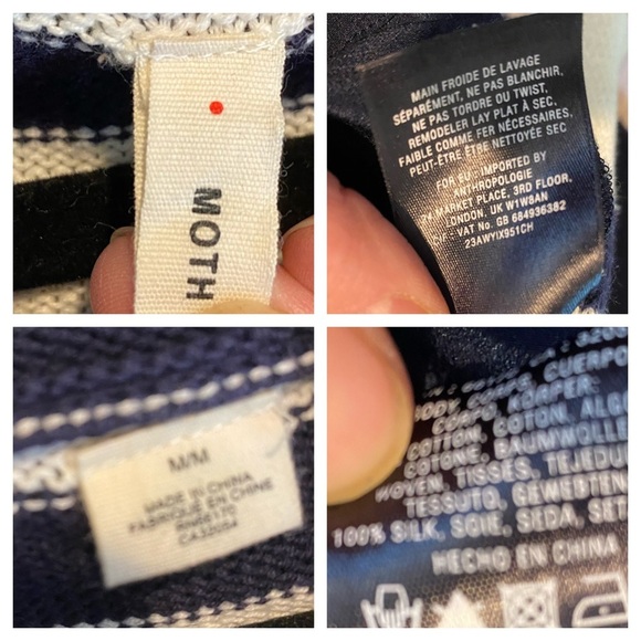 Anthropologie navy stripe hoodie zip sweater - Picture 9 of 9